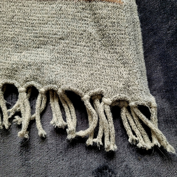 Kontrol Women's Oversized Poncho, Cover Up, Shrug, Tribal Print, Fringe, XL - Picture 9 of 16